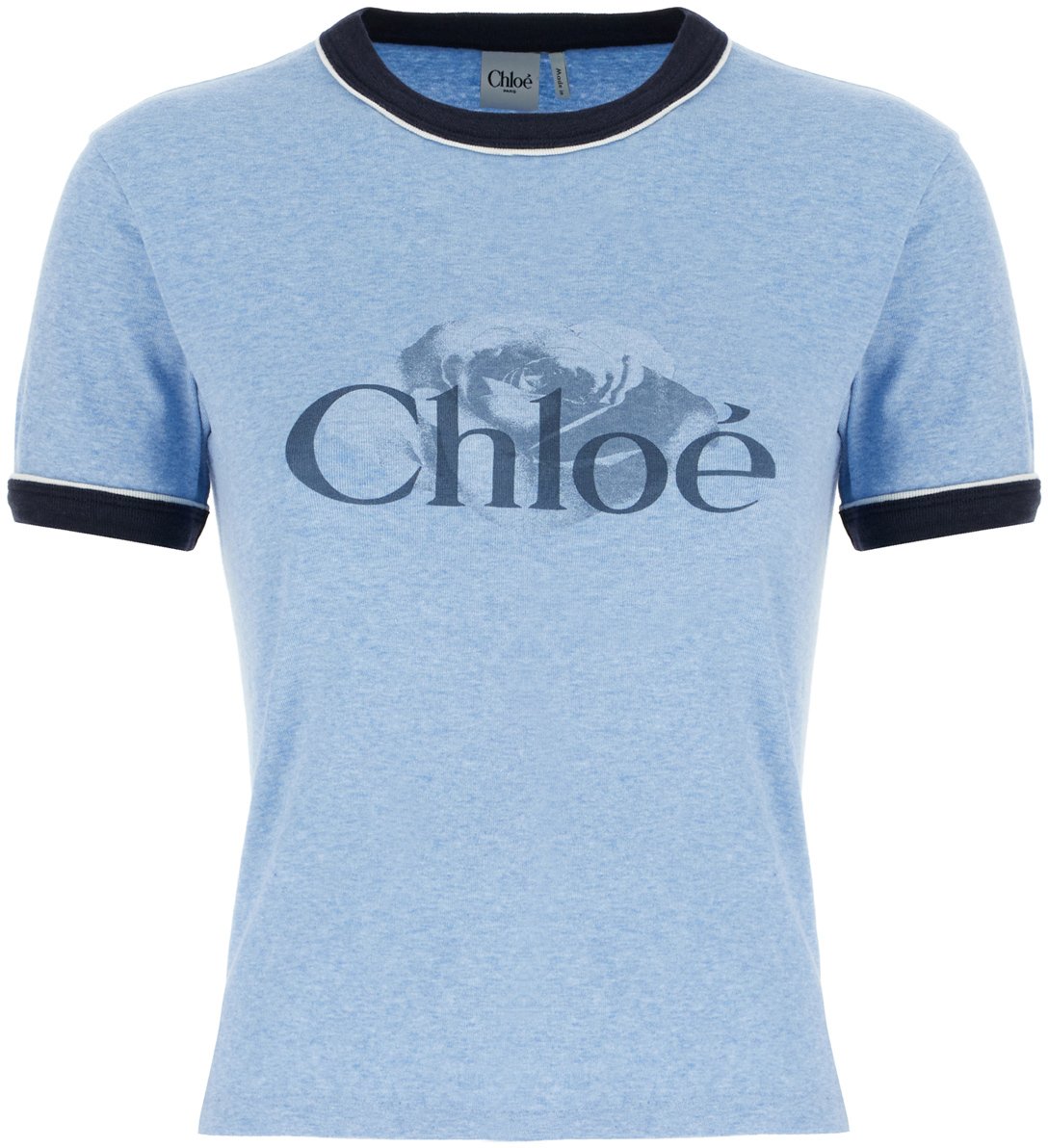 Chloé Chloe Light blue cotton t-shirt Lichtblauw