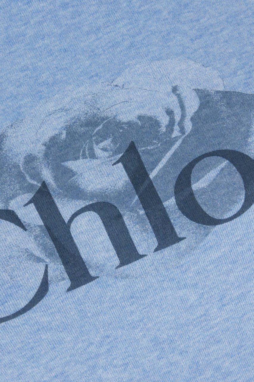 Chloé Chloe Light blue cotton t-shirt Lichtblauw