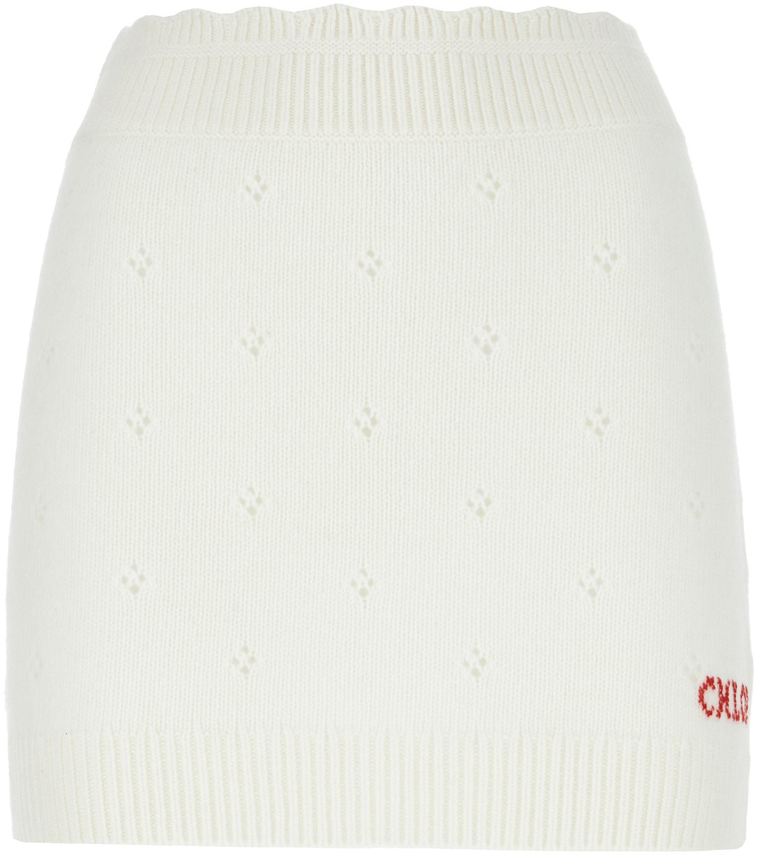 Chloé Chloe Ivory wool blend skirt Neutraal