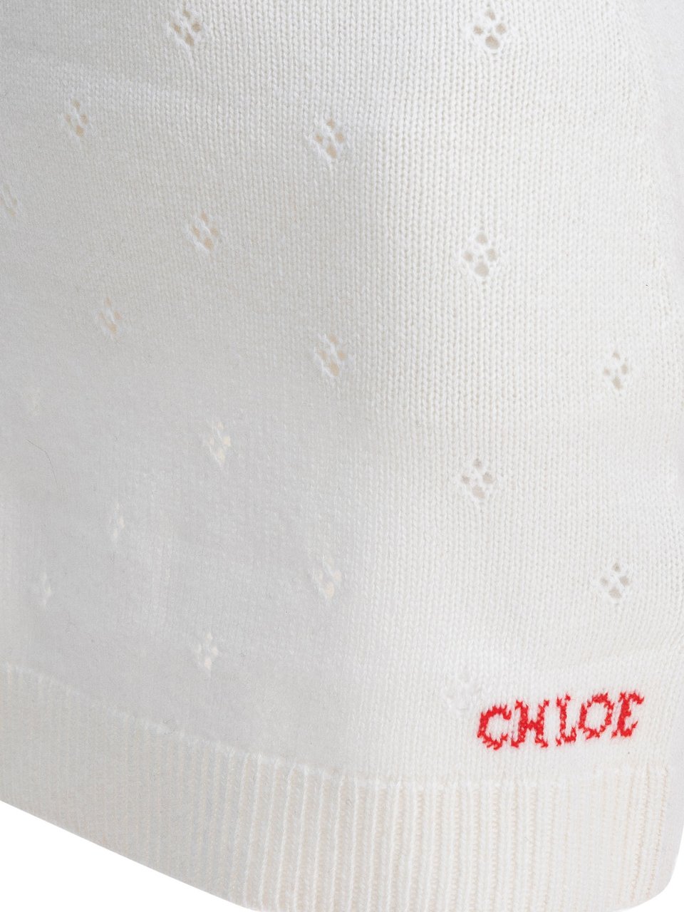 Chloé Openwork wool and cashmere miniskirt Wit