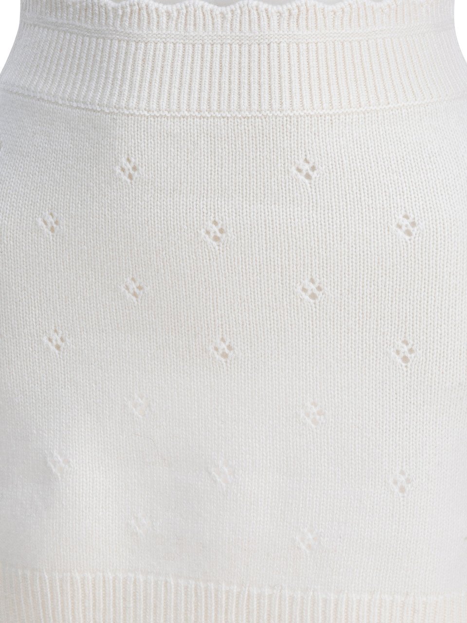 Chloé Openwork wool and cashmere miniskirt Wit