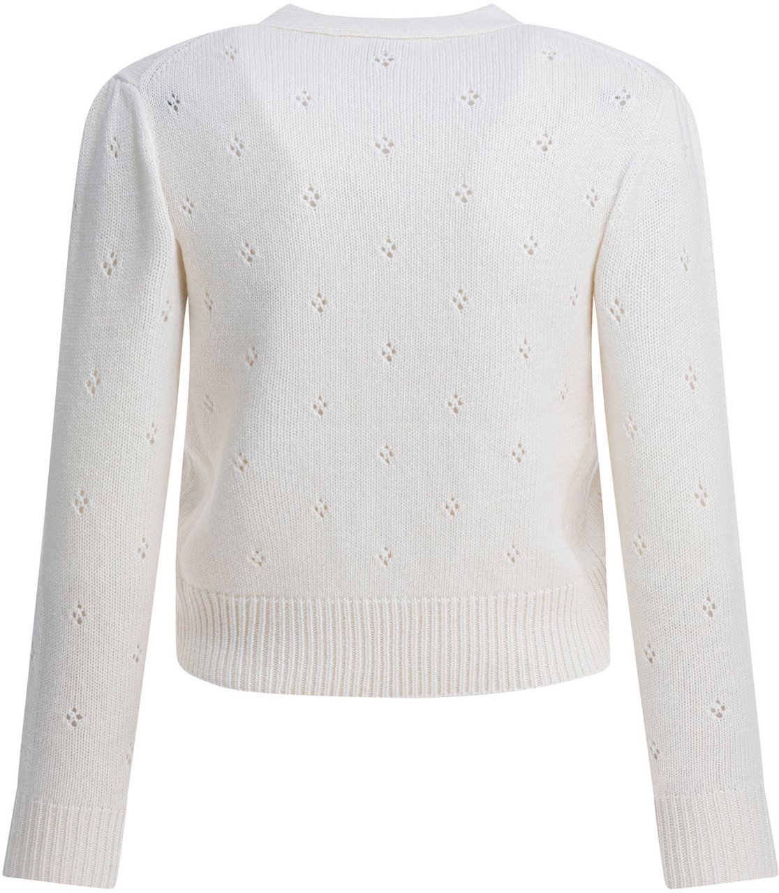 Chloé Perforated wool and cashmere sweater Wit