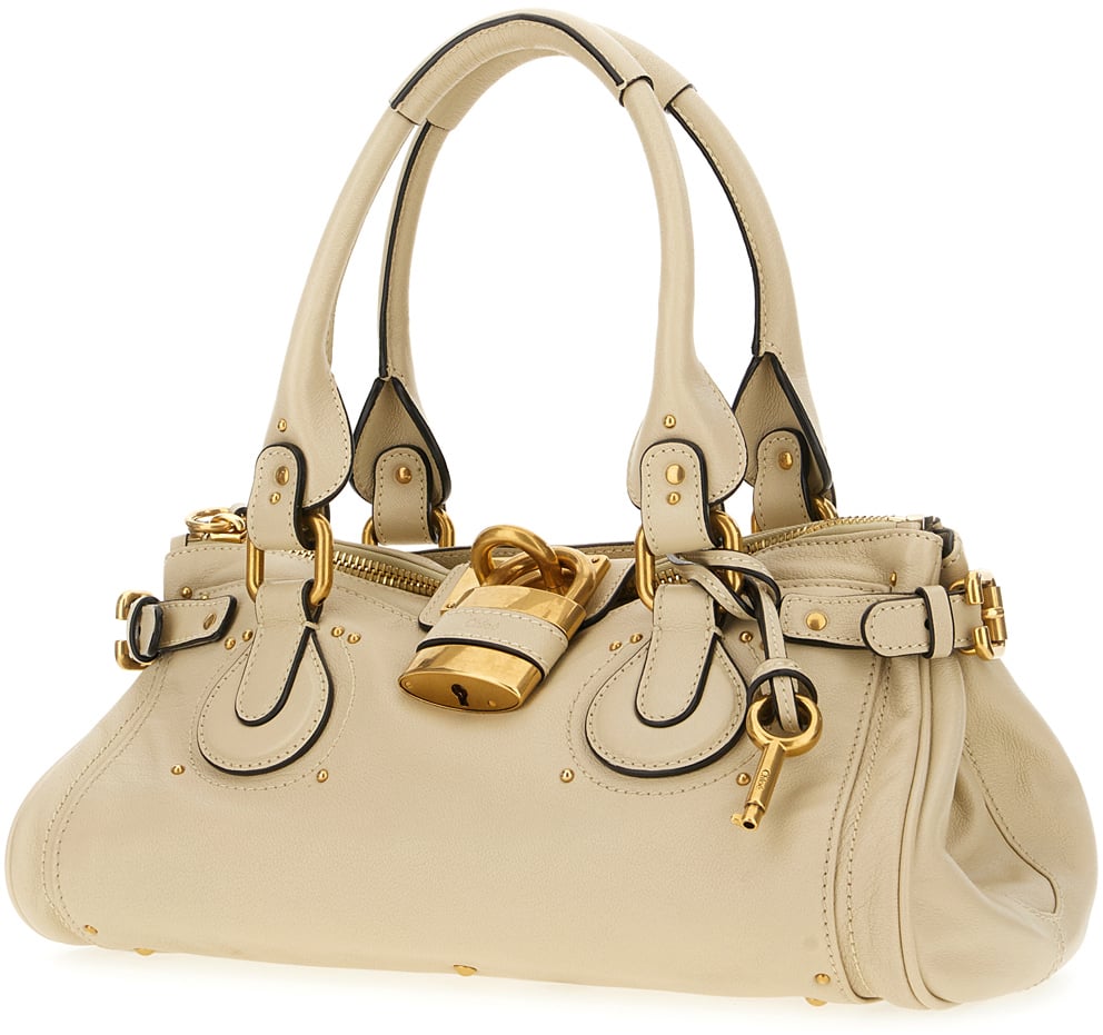 Chloé Chloe Cream leather Paddington shoulder bag Geel