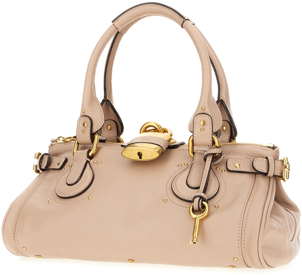 Chloé Chloe Powder pink leather Paddington shoulder bag Roze