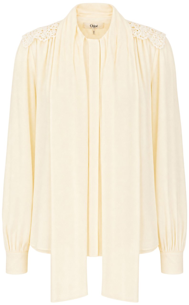 Chloé Chloe Ivory polyester blouse Neutraal