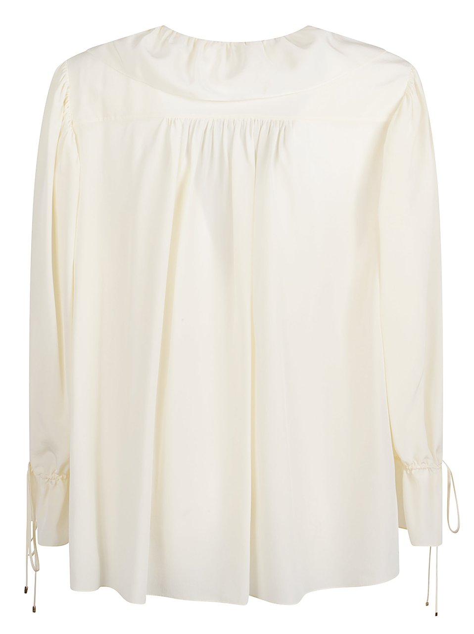 Chloé Multicolor Ruffled Silk Cropped Top Neutraal