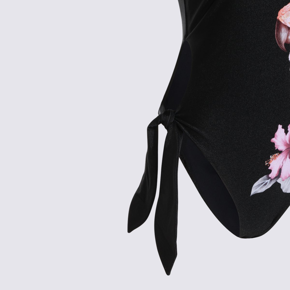 Chloé One-Piece Swimsuit with Tropical Parrot Print Zwart