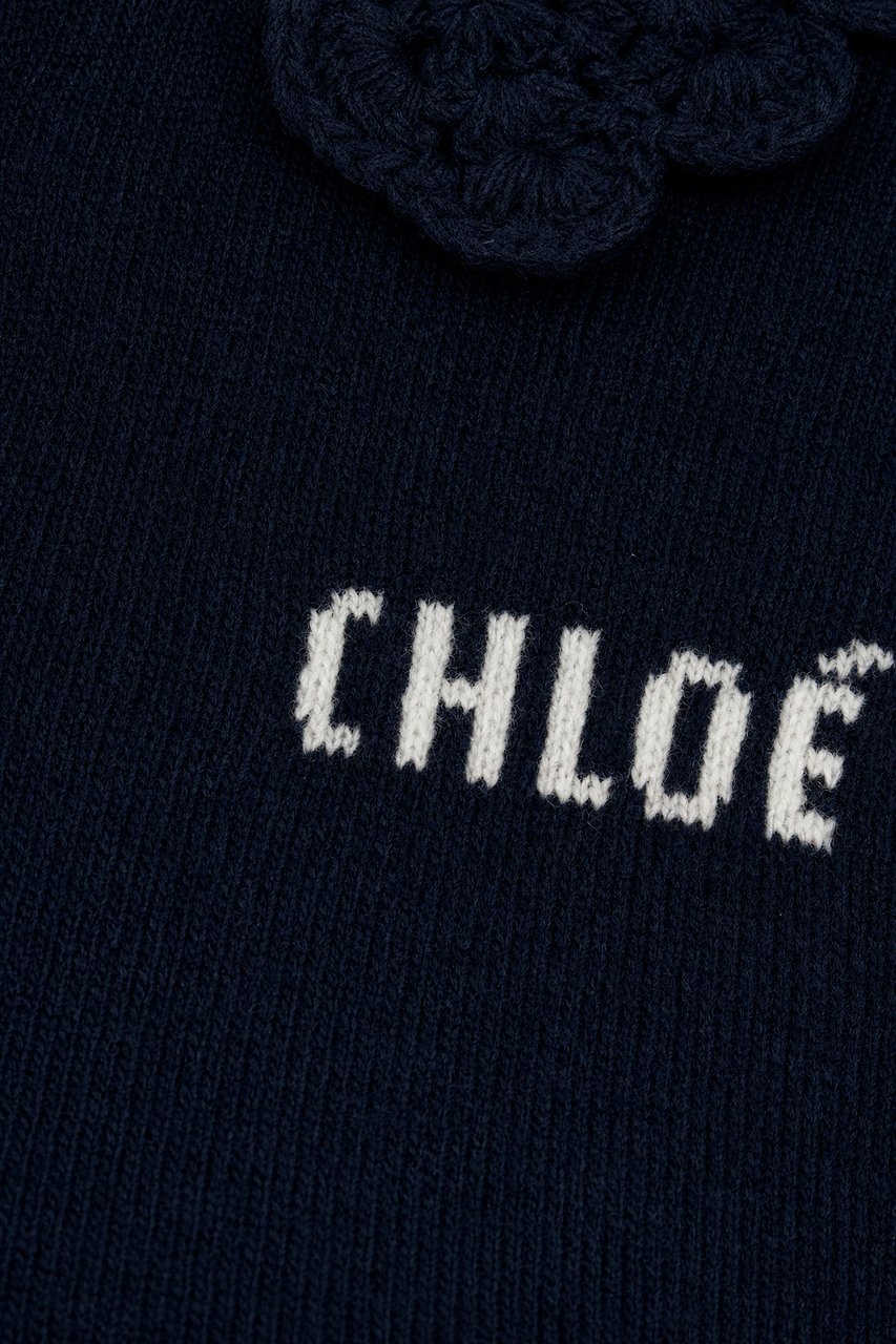 Chloé Chloe Midnight blue wool sweater Blauw