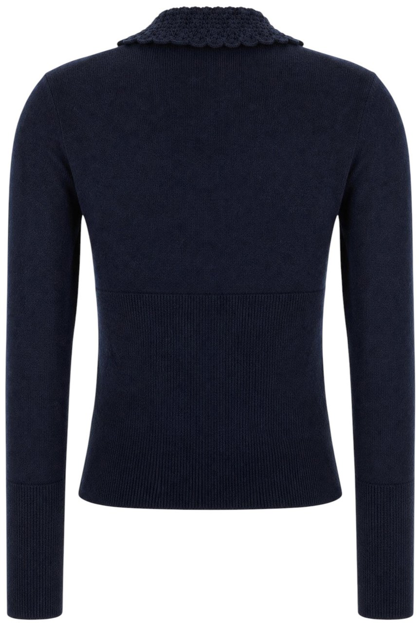Chloé Chloe Midnight blue wool sweater Blauw