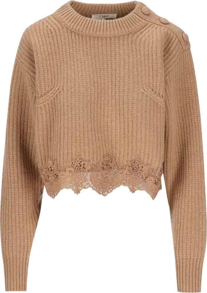 Chloé Sweaters Brown Beige