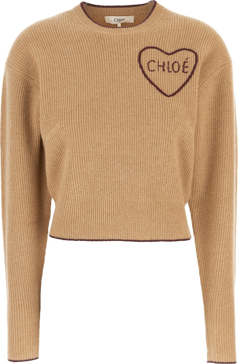 Chloé Chloe Cappuccino wool blend sweater Bruin