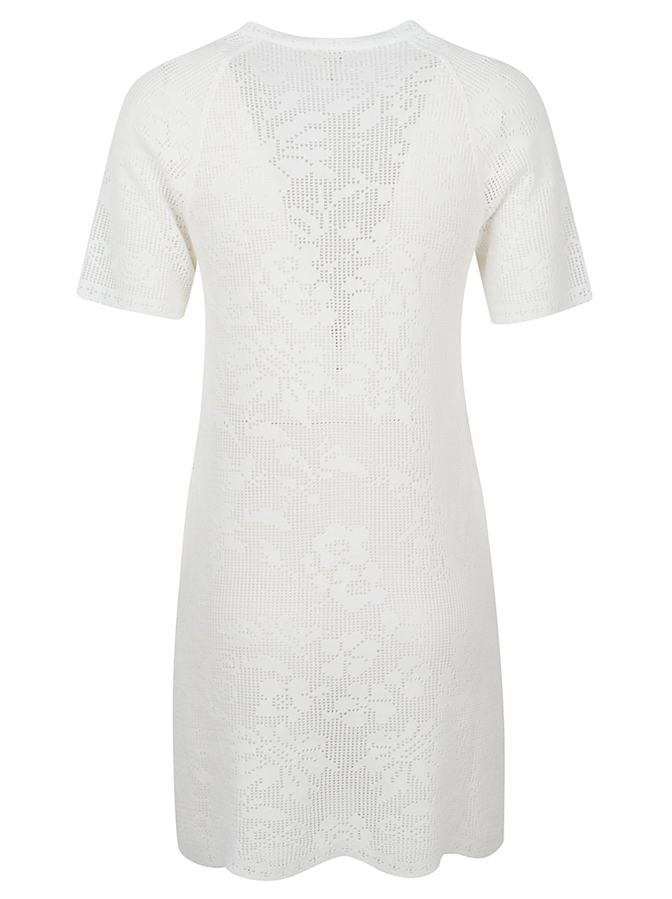 Chloé Multicolor Cotton Pointed Mini Dress Wit
