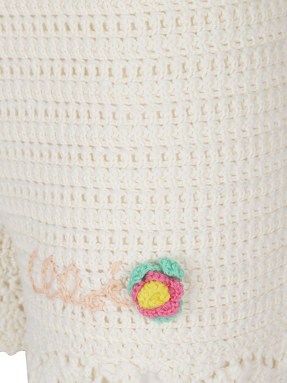 Chloé Green Cotton Crochet Scalloped Shorts Grijs