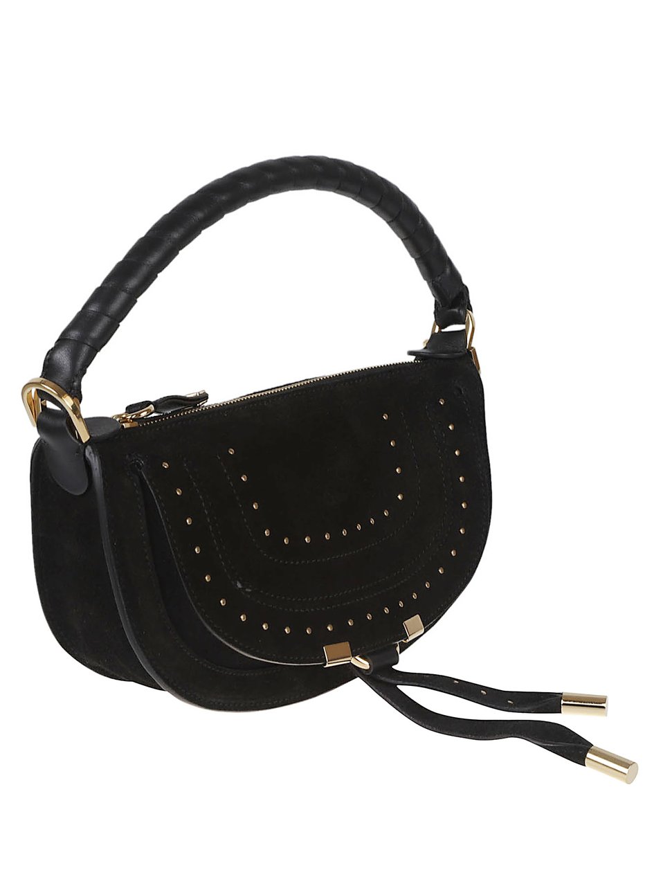 Chloé Suede Suede Studded Marcie Mini Bag Zwart
