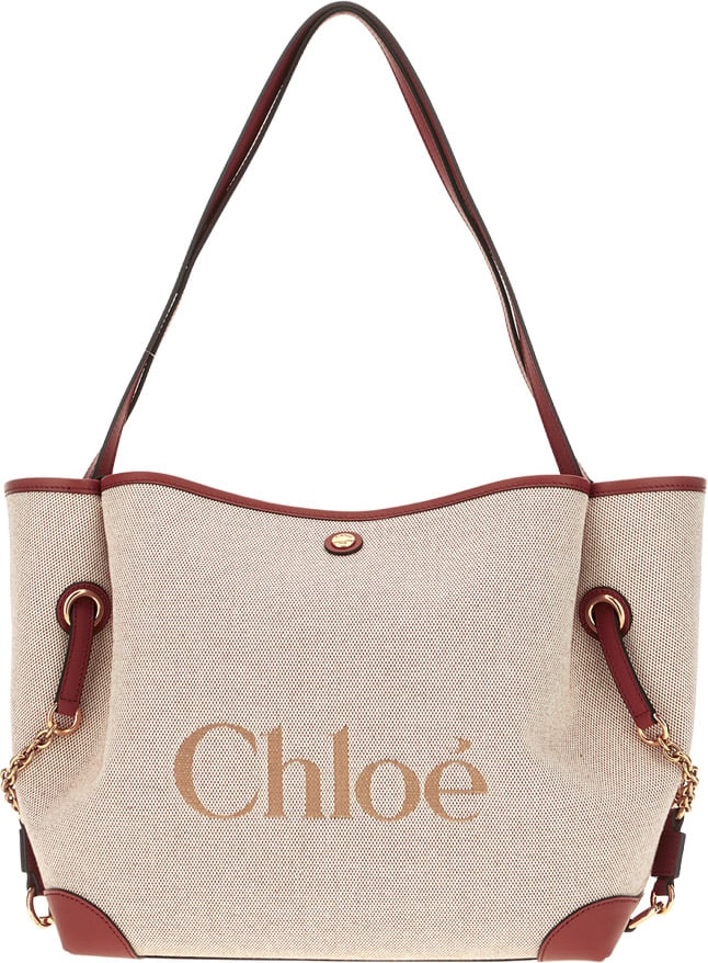 Chloé Chloe Bordeaux canvas shoulder bag Neutraal
