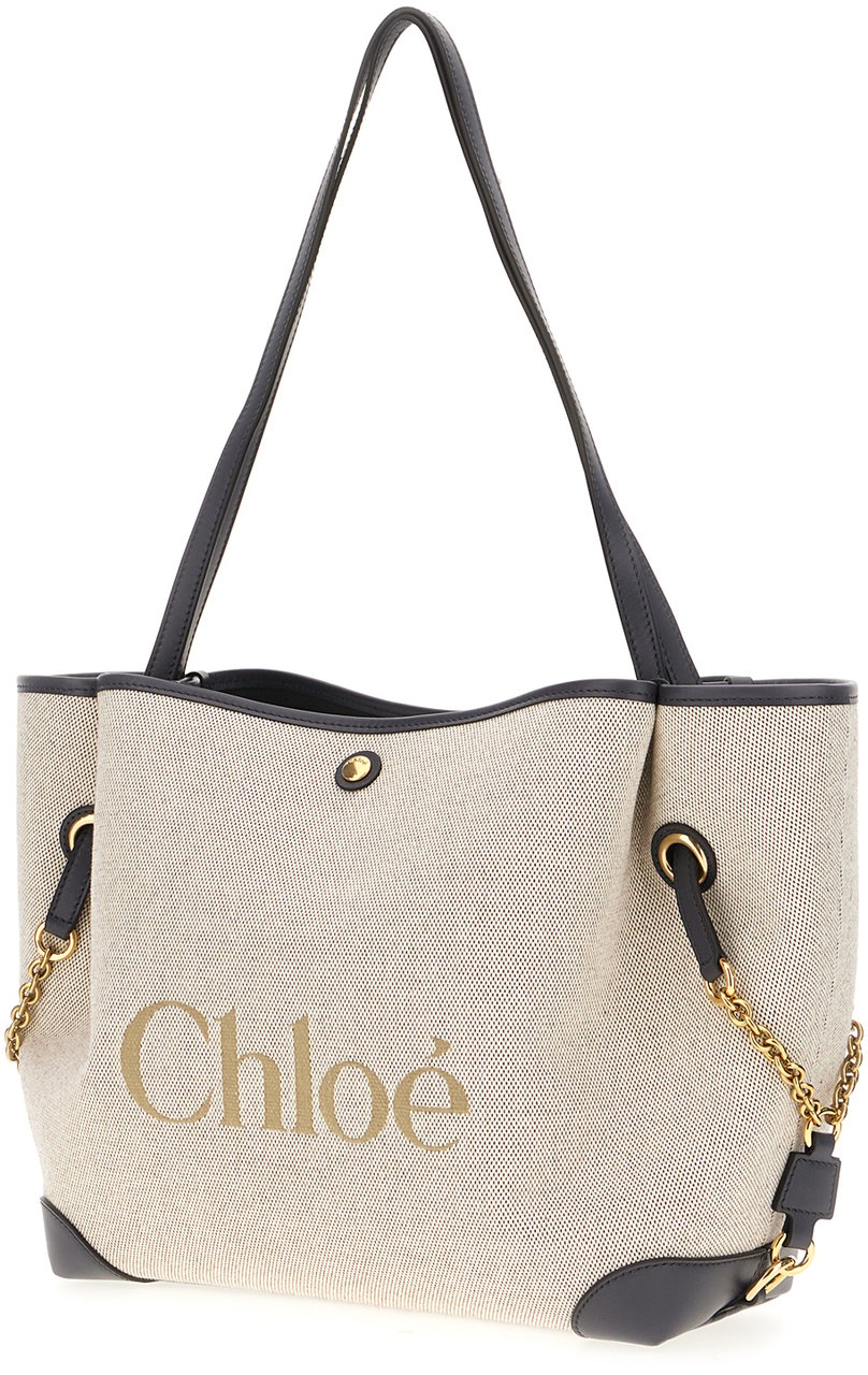 Chloé Chloe Beige canvas shoulder bag Neutraal