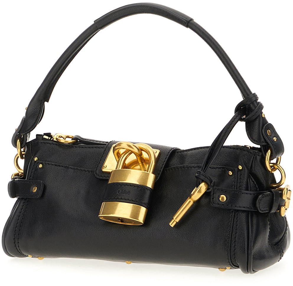 Chloé Chloe Black leather Paddington shoulder bag Zwart