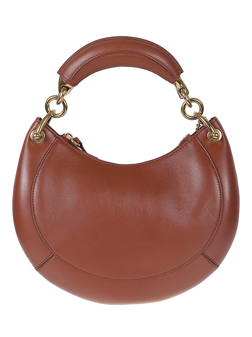 Chloé Lambskin Nappa Zip Shoulder Bag Bruin