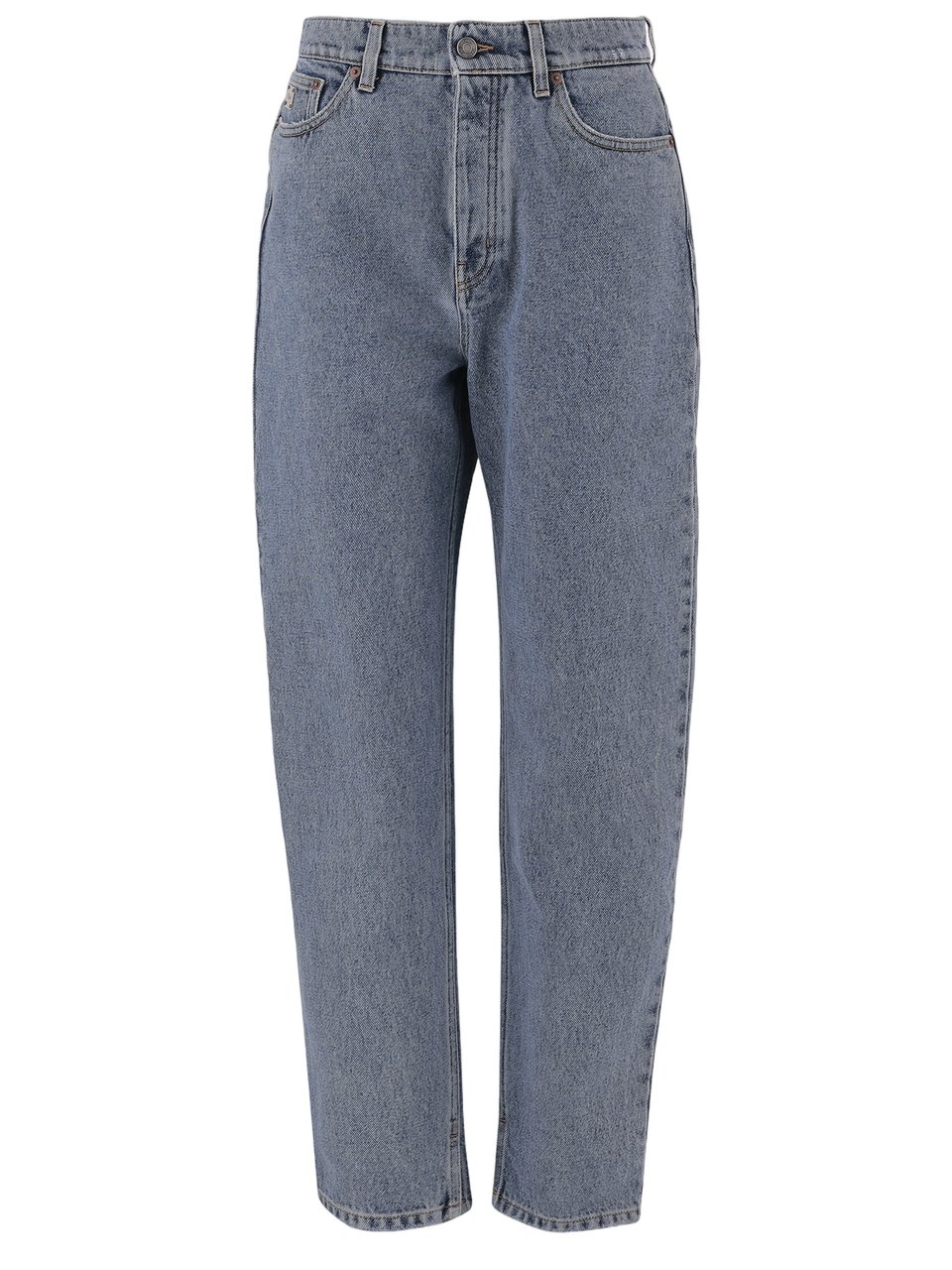 Chloé Straight-Leg Denim Jeans with Mid-Rise Waistband Grijs