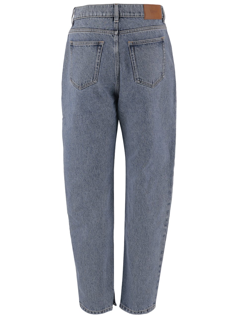 Chloé Straight-Leg Denim Jeans with Mid-Rise Waistband Grijs
