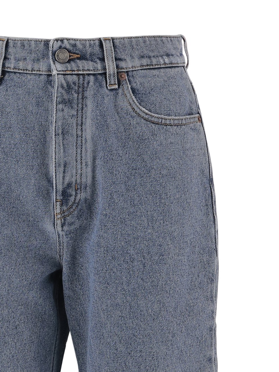 Chloé Straight-Leg Denim Jeans with Mid-Rise Waistband Grijs