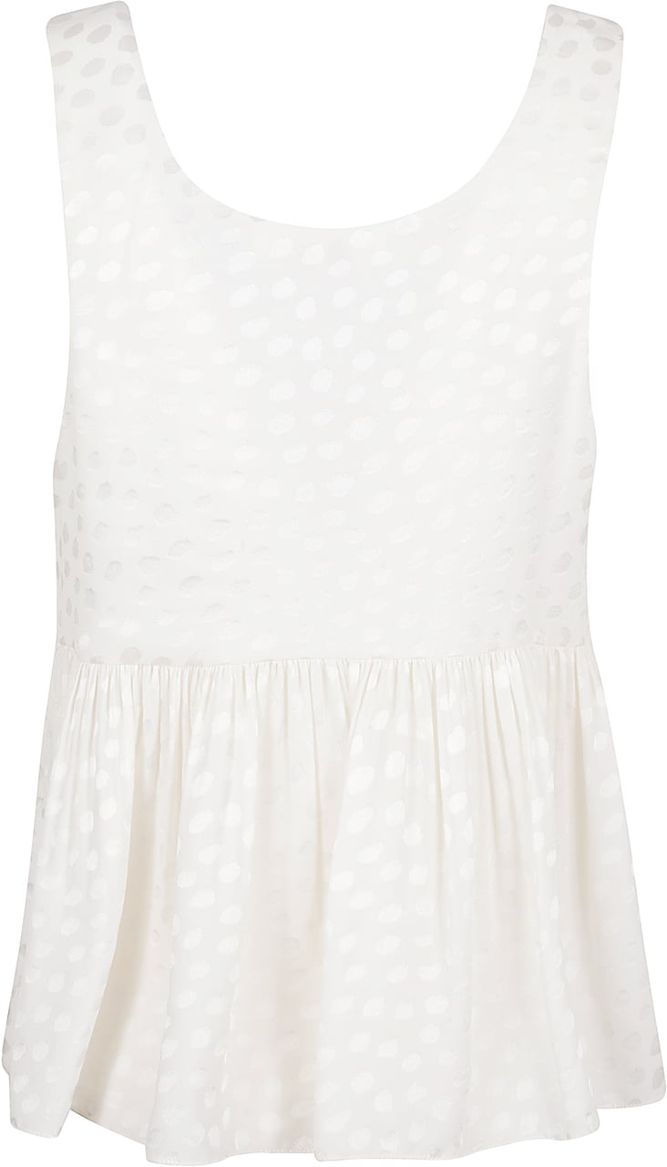Chloé Flared Silk Top with Ruffled Hem Wit