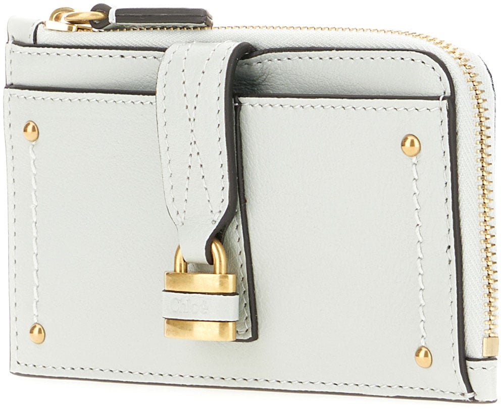 Chloé Chloe Mint green leather small Paddington coin purse Groen