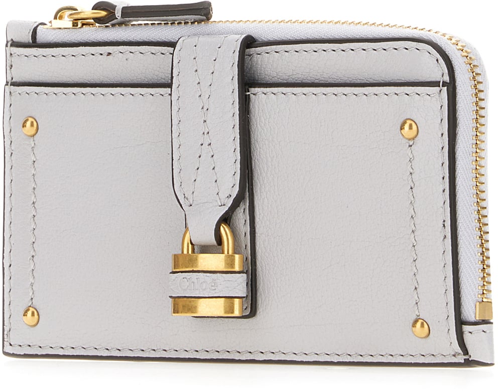 Chloé Chloe Powder blue leather small Paddington coin purse Lichtblauw