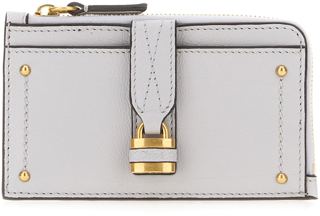 Chloé Chloe Powder blue leather small Paddington coin purse Lichtblauw