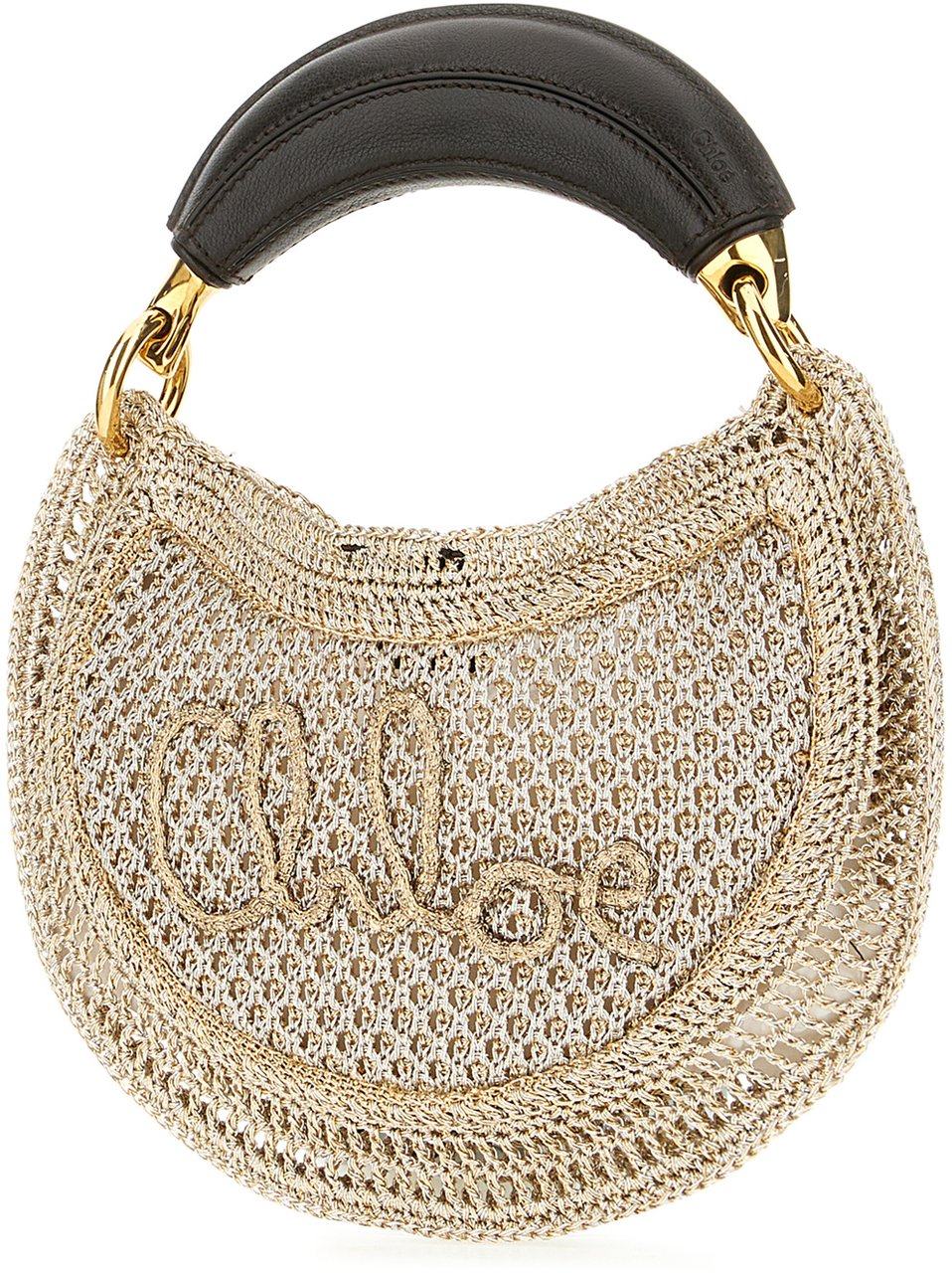 Chloé Chloe Gold raffia mini Summer Banana handbag Goud