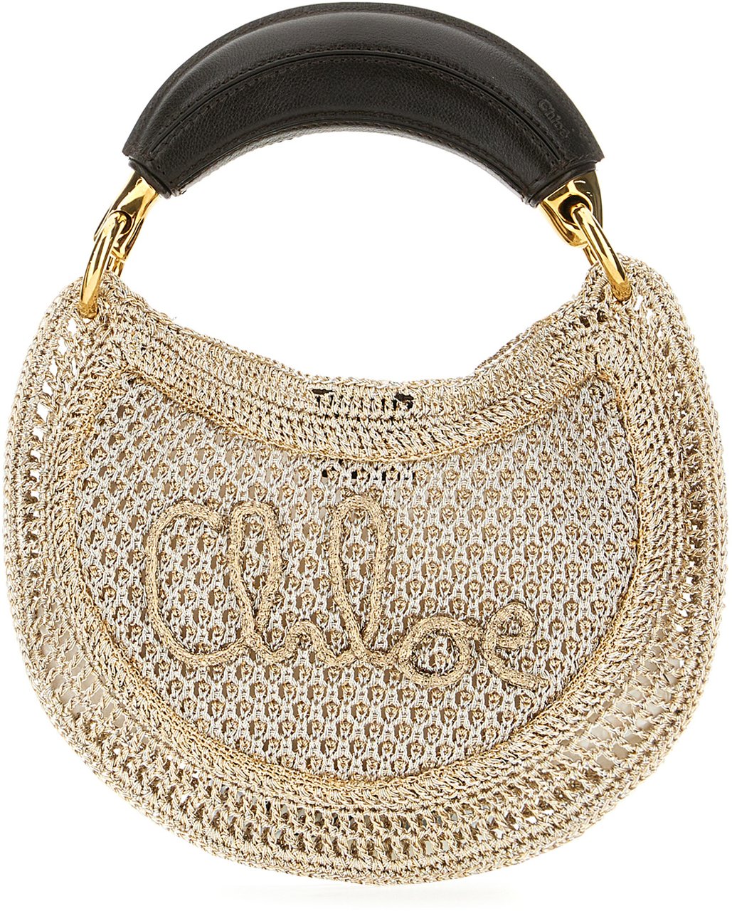 Chloé Chloe Gold raffia mini Summer Banana handbag Goud