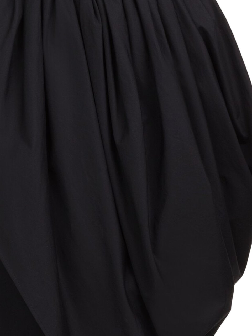 Chloé Cotton Poplin Wrap Skirt with Draped Design and Asymmetrical Hem Zwart
