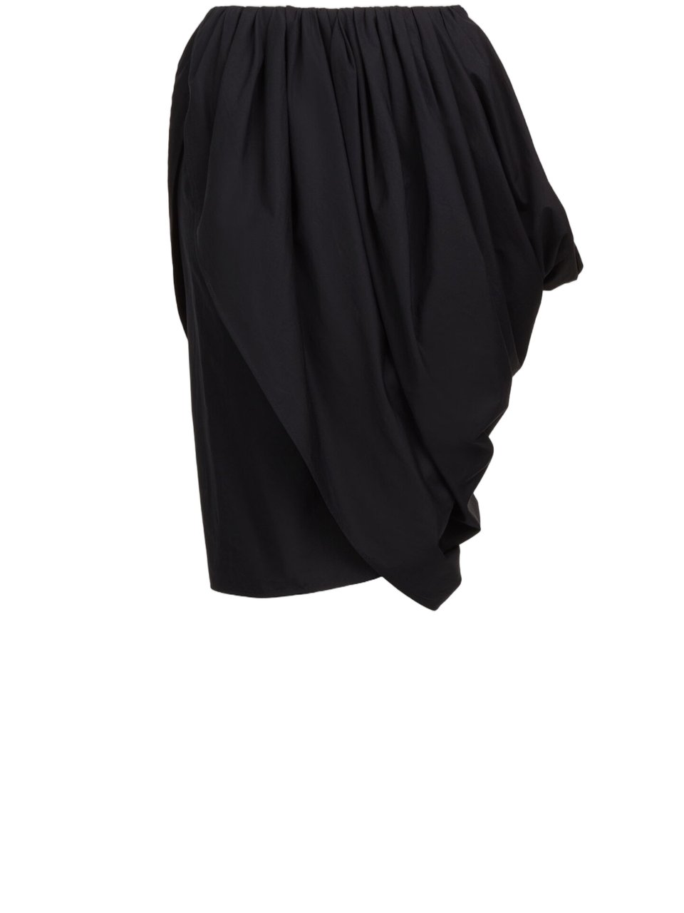 Chloé Cotton Poplin Wrap Skirt with Draped Design and Asymmetrical Hem Zwart