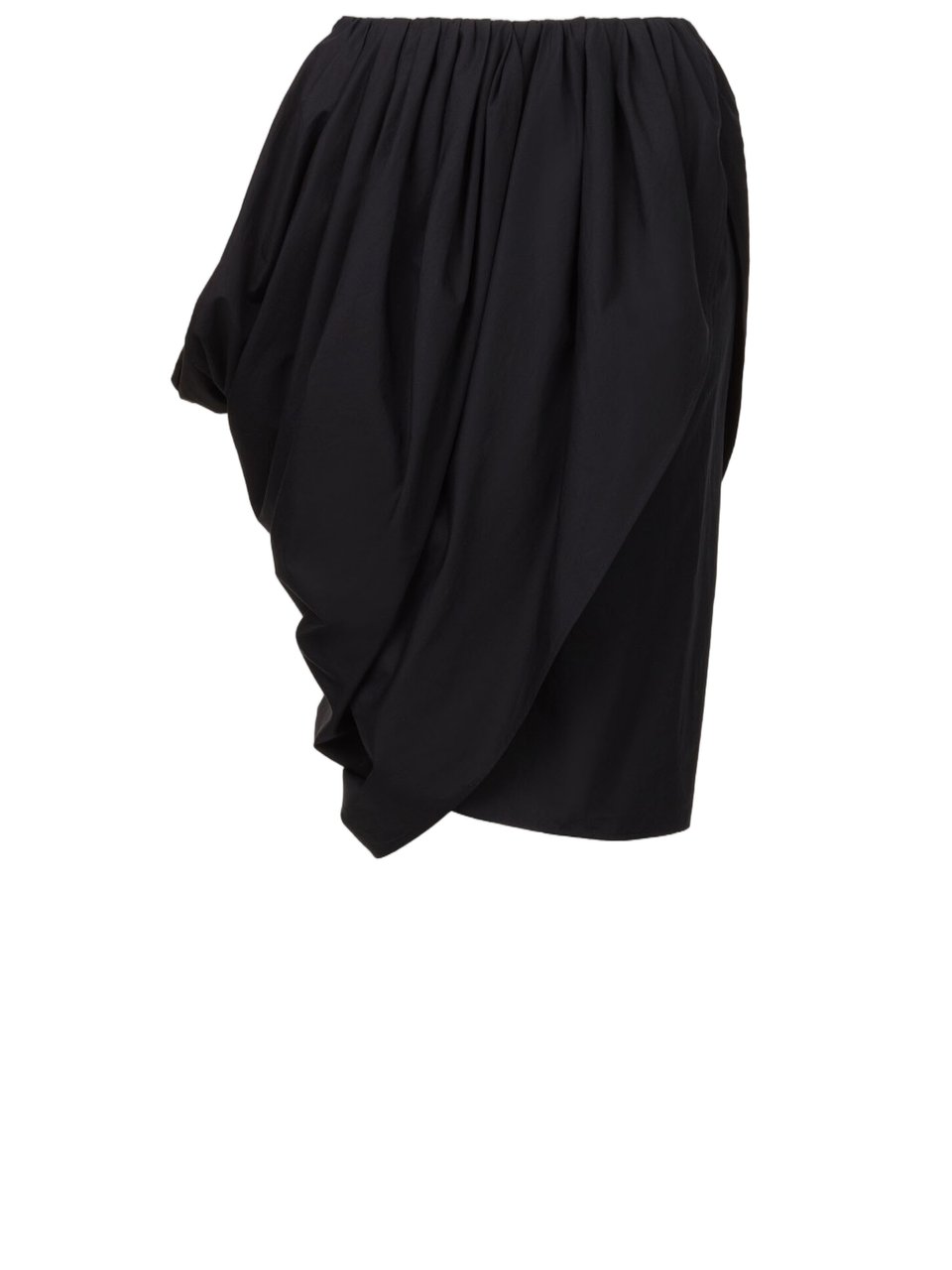 Chloé Cotton Poplin Wrap Skirt with Draped Design and Asymmetrical Hem Zwart