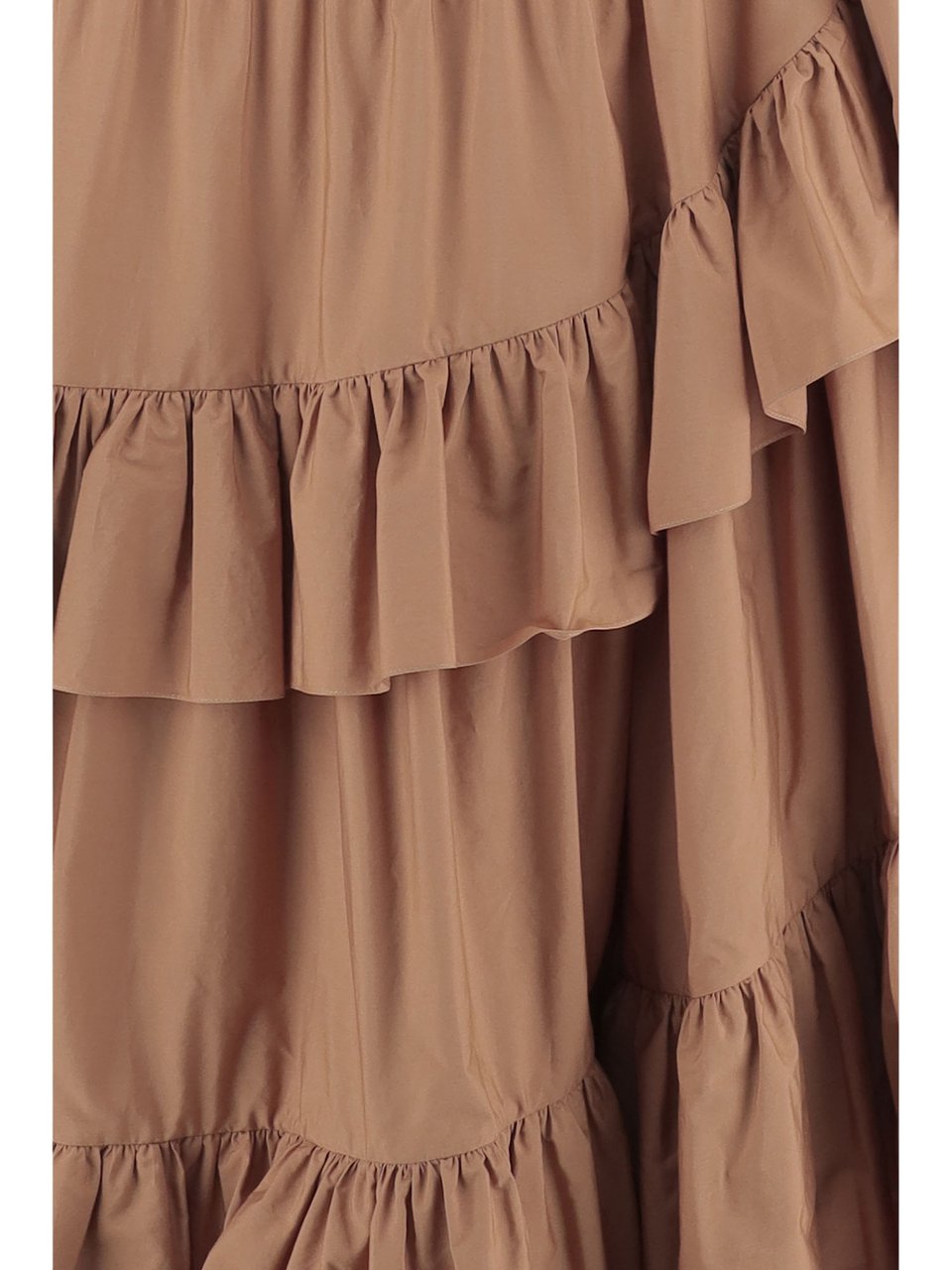Chloé Cotton Poplin Ruffled Skirt Neutraal