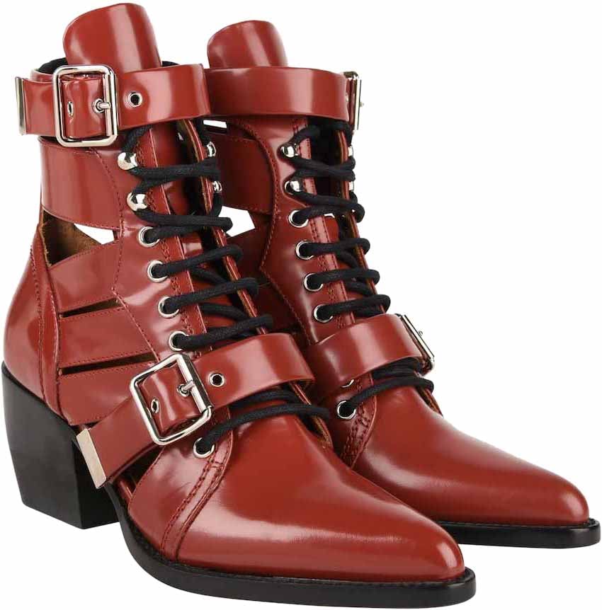 Chloé Rylee Medium Cut-out Boots Rood