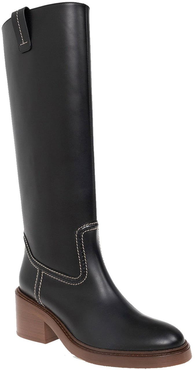 Chloé Chloe' Evening Leather Boots Zwart