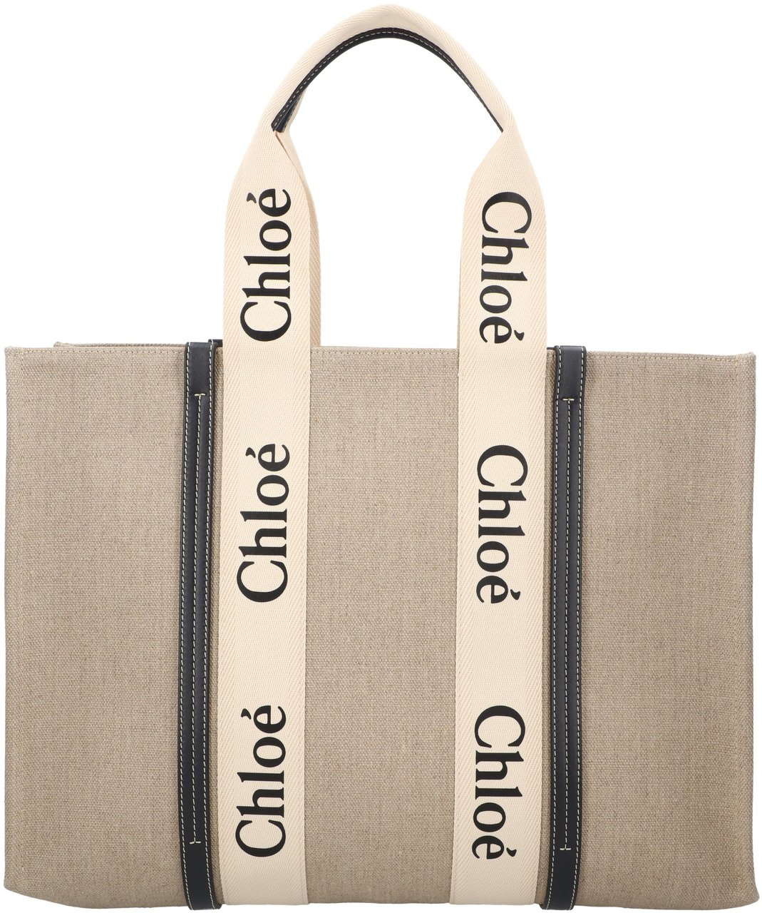 Chloé Large Woody Tote Bag Black Neutraal