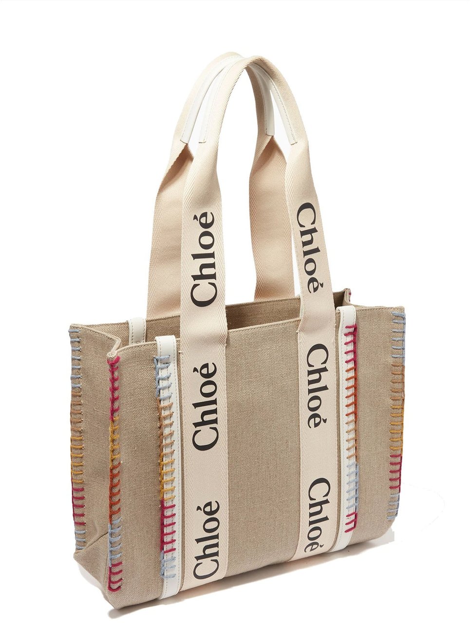 Chloé Chloé Woody Medium Tote Bag Beige