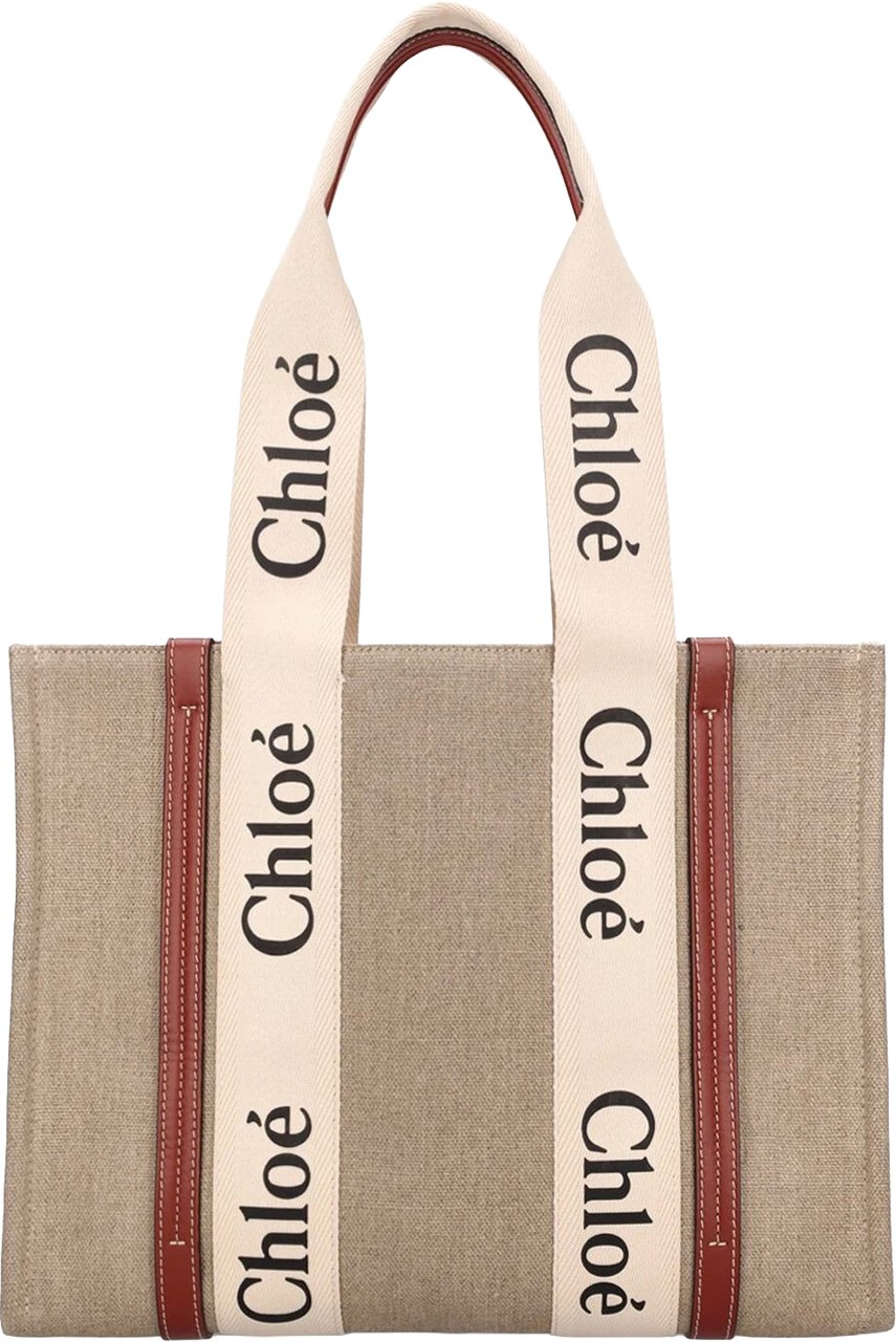 Chloé Chloe Woody Medium Tote Bag Beige
