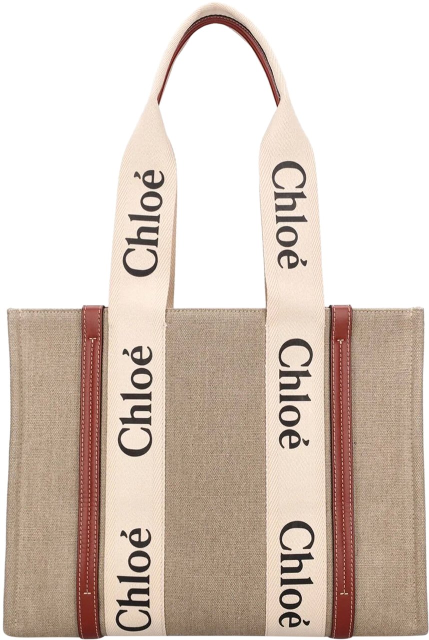 Chloé Chloe Woody Medium Tote Bag Beige