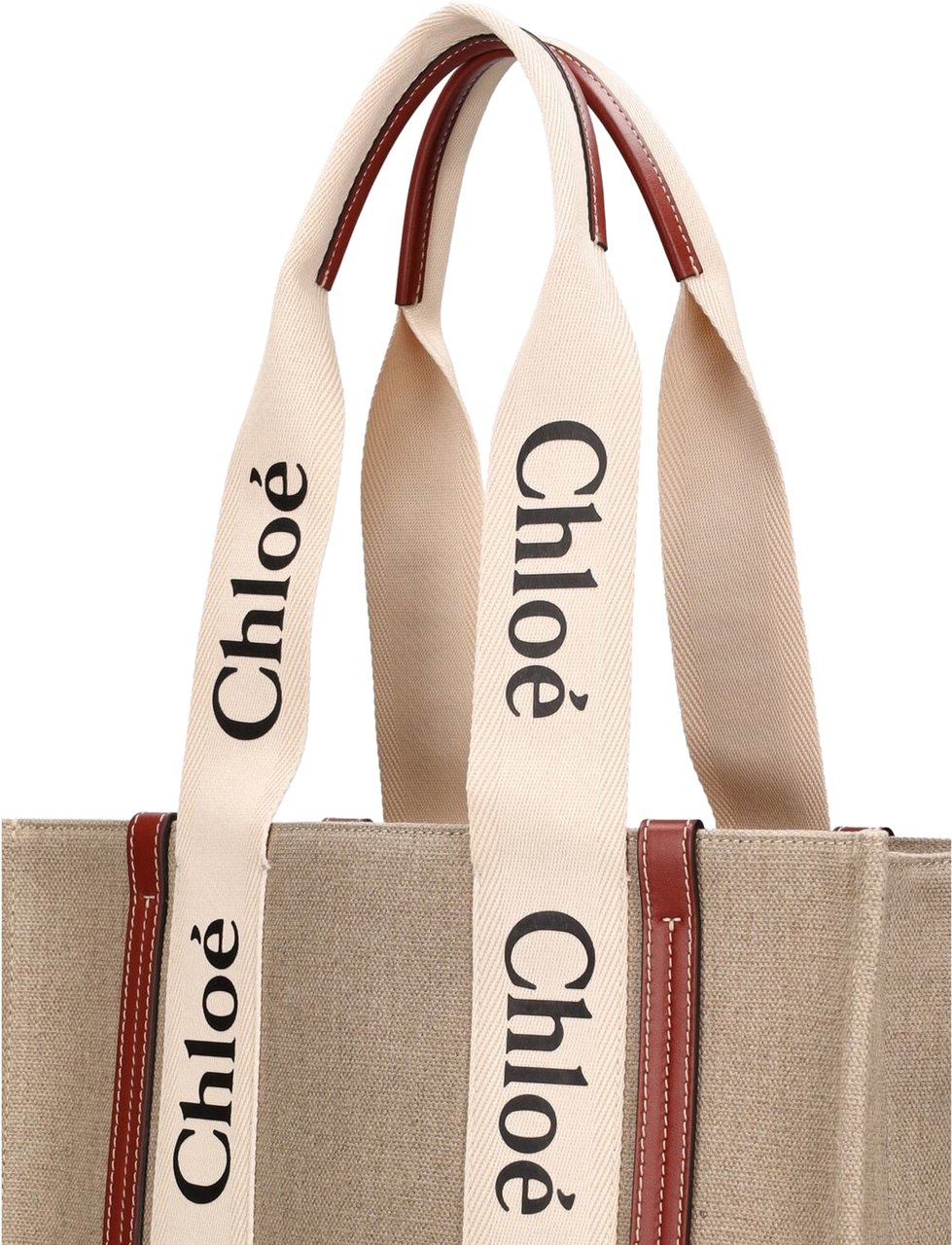 Chloé Chloe Woody Medium Tote Bag Beige