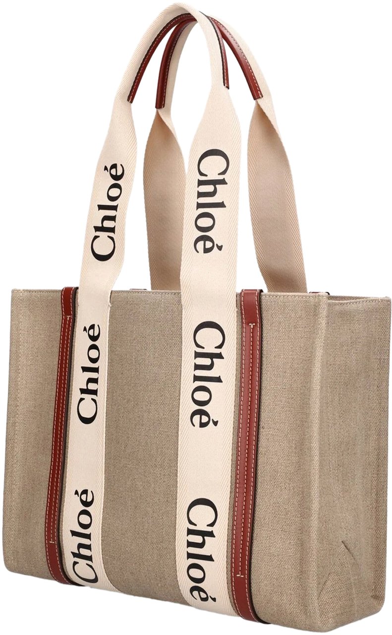 Chloé Chloe Woody Medium Tote Bag Beige