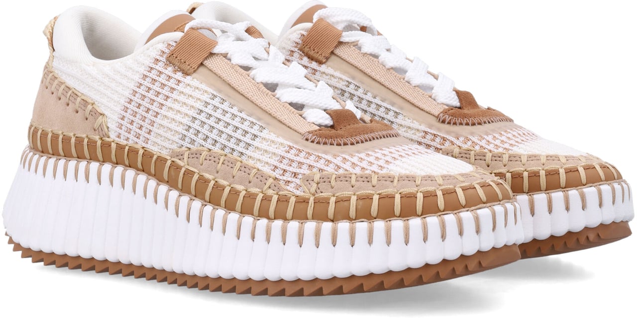 Chloé Chloé Nama women’s sneakers in mesh and suede Bruin