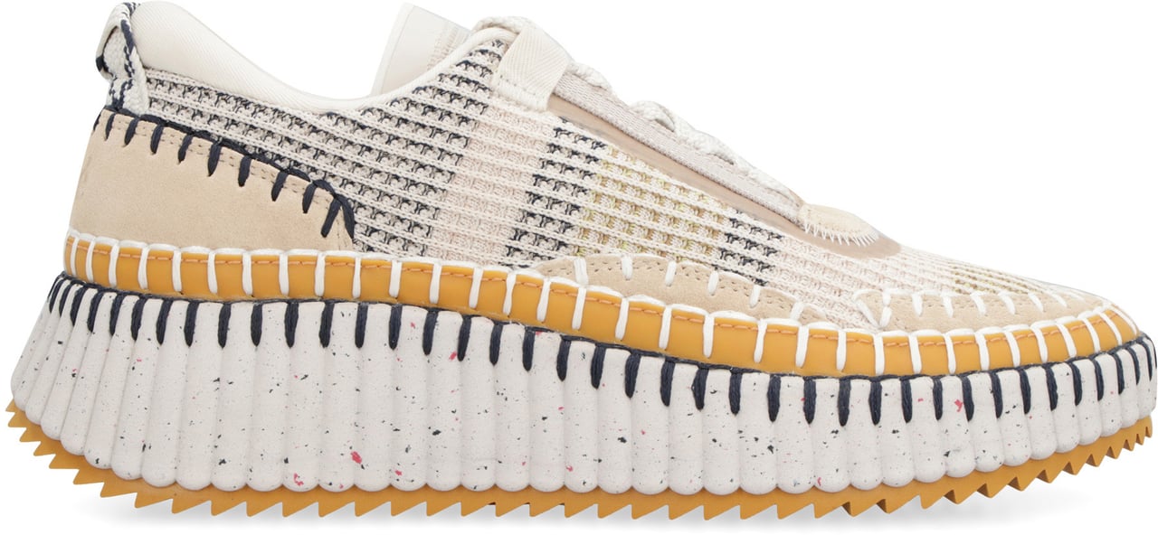 Chloé Nama fabric low-top sneakers Beige