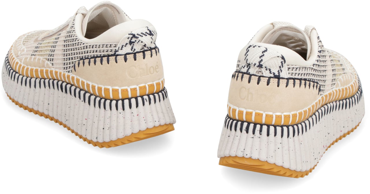 Chloé Nama fabric low-top sneakers Beige