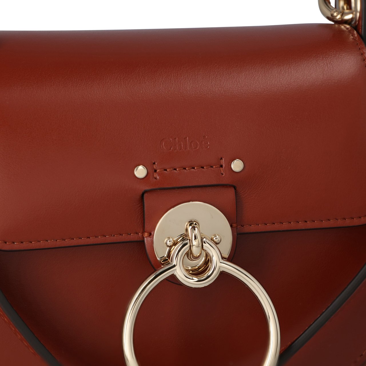 Chloé Small Tess Bag Brown Rood