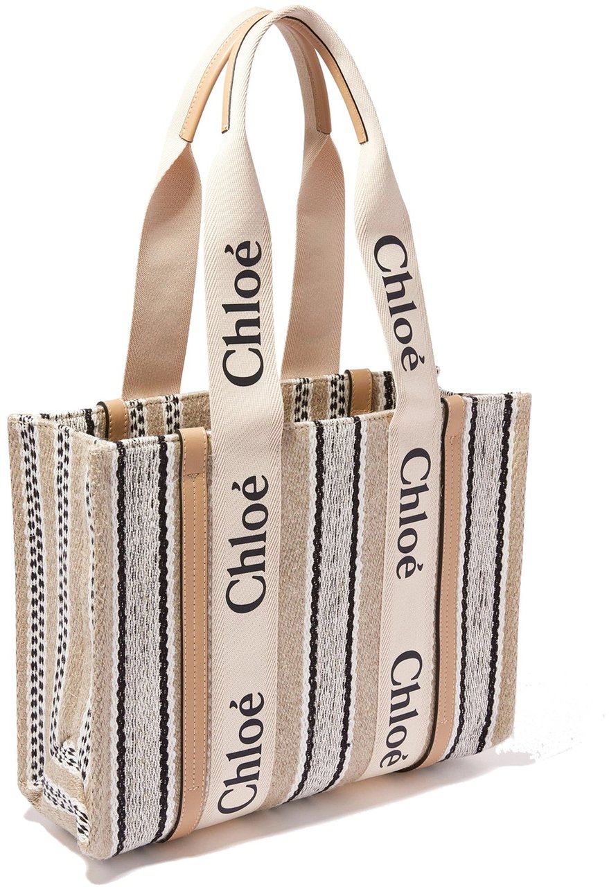 Chloé Woody Medium Tote Bag Beige