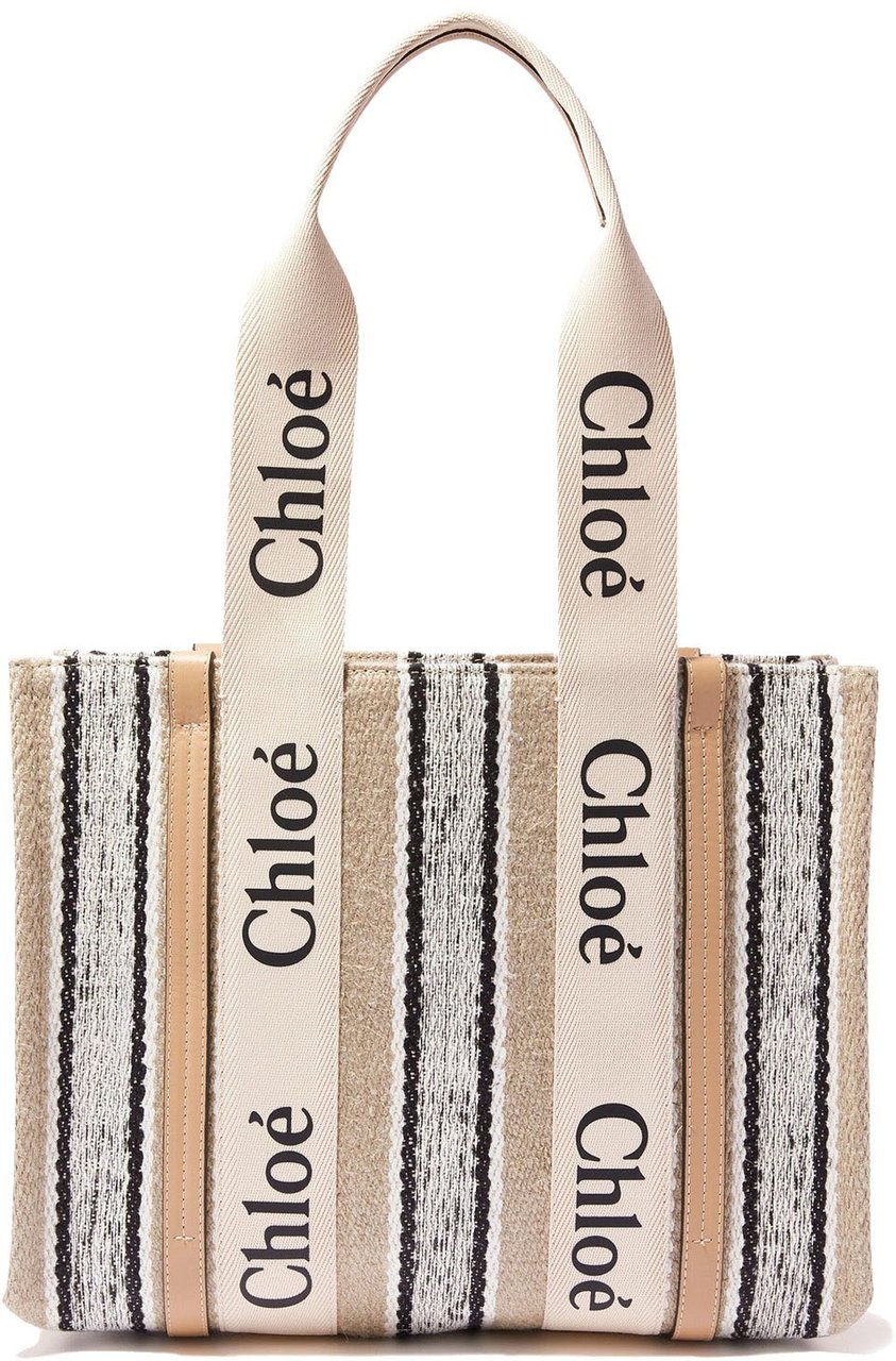 Chloé Chloé Woody Medium Tote Bag Beige
