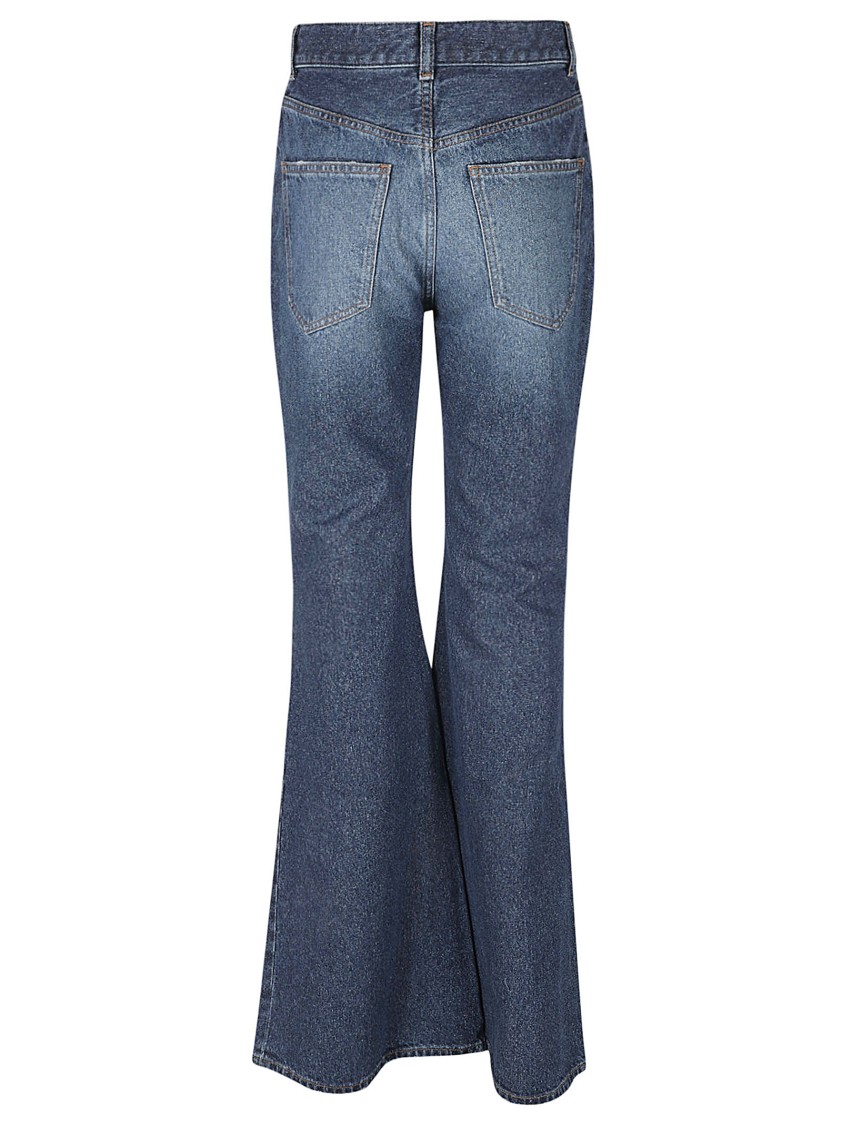 Chloé High-Waisted Flared Jeans With Vintage Wash Blauw